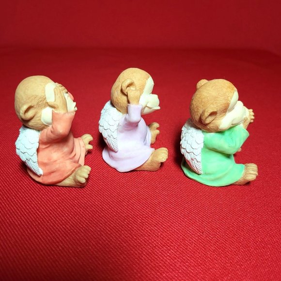 See Hear Speak No Evil Monkey Figurine Set of 3 - Picture 4 of 10
